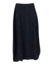 Antonelli Maxi Knitted Skirt With Sequins In Blue