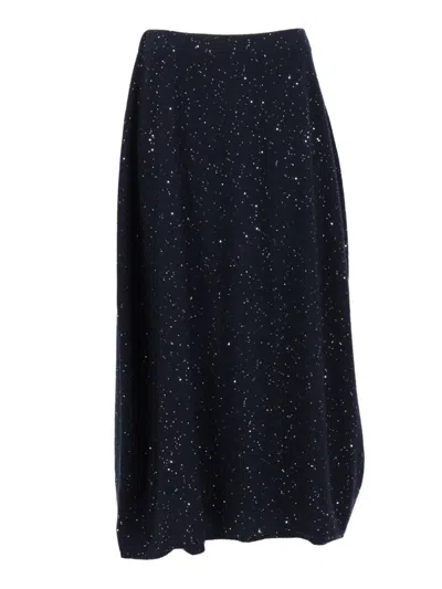 ANTONELLI MAXI KNITTED SKIRT WITH SEQUINS