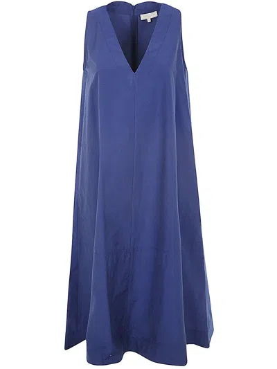 Antonelli Melania Sleeveless V Neck Dress In Blue
