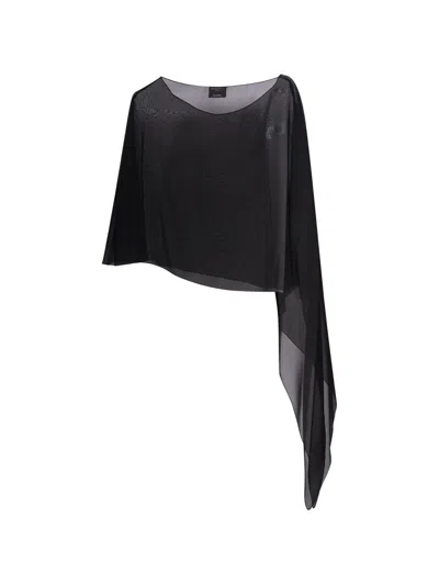 Antonelli Melon Asymmetric Sheer Scarf In Black