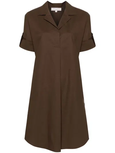 Antonelli Michela Short-sleeve Shirtdress In Braun