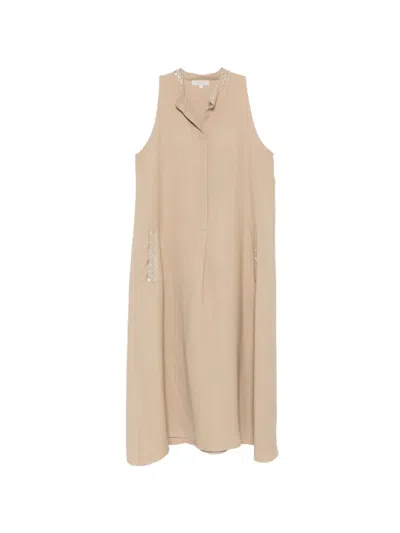 Antonelli 미니 시퀸 장식 미디 드레스 In Brown