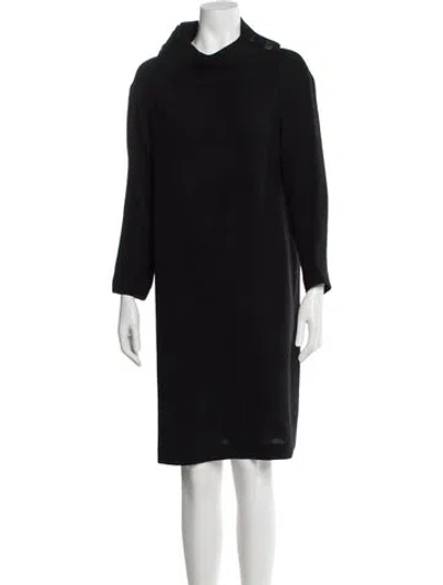 Pre-owned Antonelli Mock Neck Knee-length Dress In Black