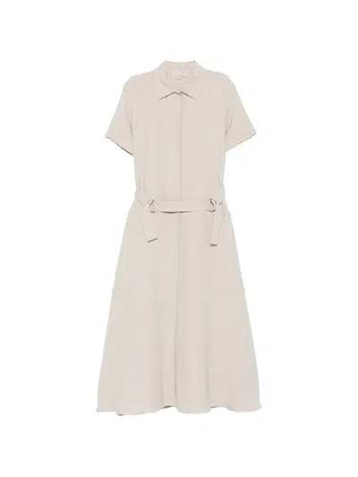 Antonelli Moira Belted Panelled Midi Dress In Neutral