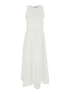 Antonelli 'monsen' Whote Crewneck Sleeveless Dress In White