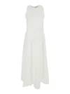 Antonelli 'monsen' Whote Crewneck Sleeveless Dress In White