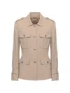 Antonelli Multi-pocket Fitted Jacket In Neutral