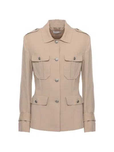 Antonelli Multi-pocket Fitted Jacket In Neutral
