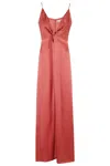 Antonelli Deep V-neck Evening Dress With Spaghetti Straps