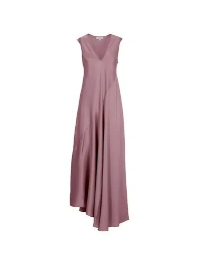 Antonelli Natasha Asymmetric-hem V-neck Dress In Pink