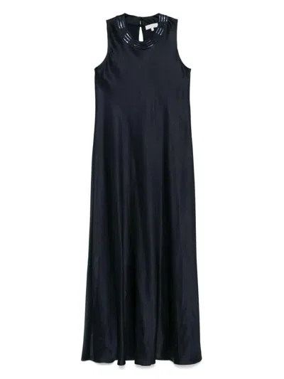Antonelli Navy Blue Long Dress Neck Detail
