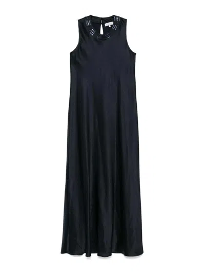 Antonelli Navy Blue Long Dress Neck Detail