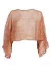 Antonelli Neutrals Silk-blend Cropped Top In Brown