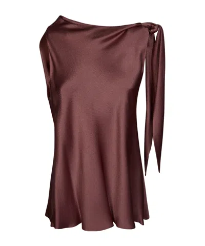 Antonelli One-shoulder Knotted Cover-up In Red