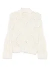 Antonelli Open-work High-neck Sweater In Neutral