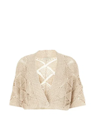 Antonelli Open-knit Cardigan In Neutral