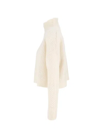 Antonelli Open-knit High-neck Sweater In Metallic