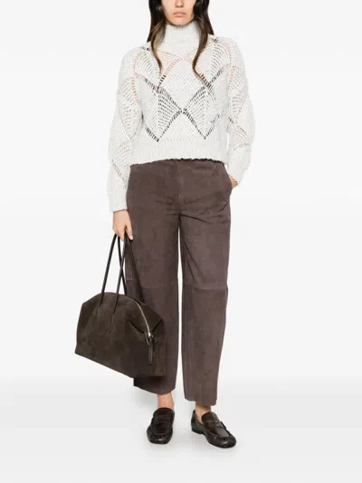 Antonelli Open-knit Sequin-embellished Sweater In Neutral