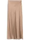 Antonelli Flowing Midi Skirt With Soft Sheen Finish In Brown