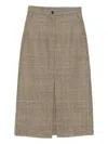 Antonelli Ostuni Button Checked Midi Skirt In Multi