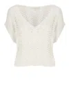 Antonelli Paillette-embellished Ivory Sweater With Wide Neckline