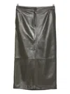 Antonelli Panelled Leather Midi Skirt In Blue