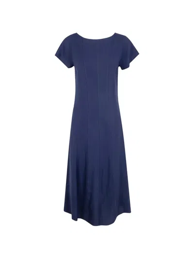 Antonelli Panelled Short-sleeve Midi Dress In Blue