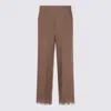 Antonelli Brown Linen Pants In Multicolor