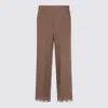 Antonelli Brown Linen Pants In Multicolor