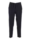 Antonelli High-waisted Black Trousers With Relaxed Fit In Blue