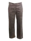 Antonelli Brown Trousers With Belt Loops In Velvet Woman In Brown