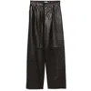 Antonelli Leather Trousers In Brown
