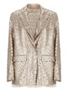 Antonelli All-over Paillettes Gold Blazer In Gold