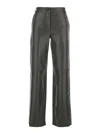 Antonelli Perlage Green Pants With Belt Loops And Elastic Waist On The Rear In Leather Woman In Green
