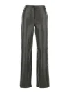 Antonelli Perlage Green Pants With Belt Loops And Elastic Waist On The Rear In Leather Woman In Green