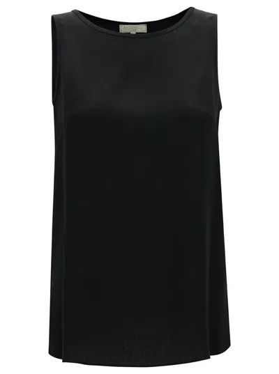 Antonelli 'perugia' Black Sleeveless Top With U Neckline In Silk Blend Woman