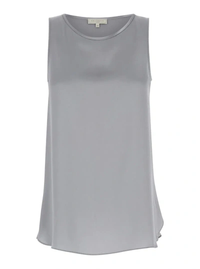 Antonelli 'perugia' Grey Sleeveless Top With U Neckline In Silk Blend Woman