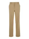 Antonelli 'pesaro' Beige Tailored Pants With Pleats In Brown