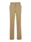 Antonelli 'pesaro' Beige Tailored Pants With Pleats In Brown