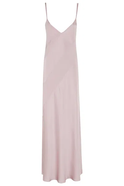 Antonelli Pink Luna Deep V-neck Acetate-blend Long Dress