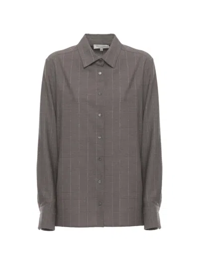 Antonelli Pinstripe-pattern Shirt In Brown