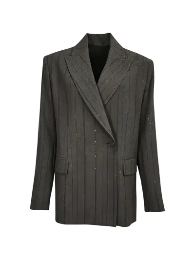 ANTONELLI PINSTRIPED EMBELLISHED BLAZER