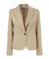 Antonelli Pinstriped Single-breasted Blazer In Neutral