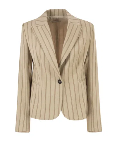 Antonelli Pinstriped Single-breasted Blazer In Neutral