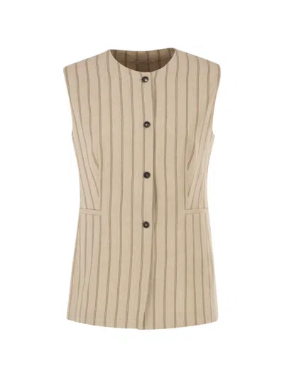 Antonelli Pinstriped Tailored Waistcoat In Neutral