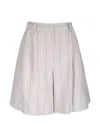 Antonelli Pinstripe-pattern Pleated Shorts In Neutral