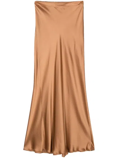 Antonelli Pleat-detail Skirt In Brown