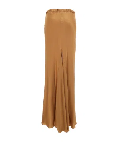 Antonelli Pleat-detailed Peplum Hem Maxi Skirt In Neutral