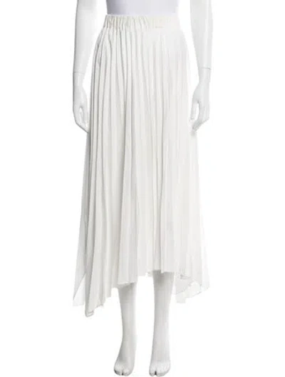 Pre-owned Antonelli Pleated Accents Midi Length Skirt In White