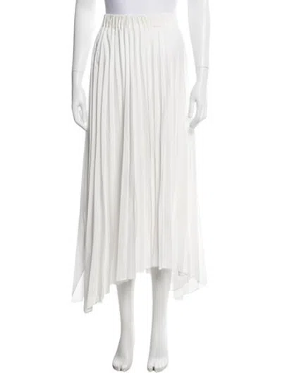Pre-owned Antonelli Pleated Accents Midi Length Skirt In White